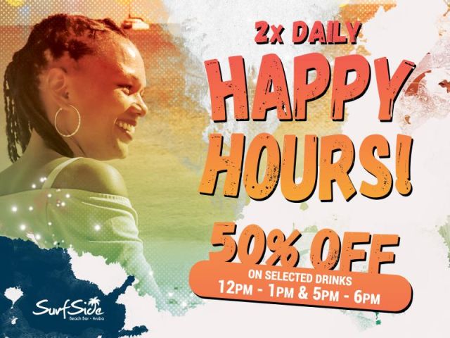 NEW Happy Hour Menu with 50% off at Surfside Beach Bar