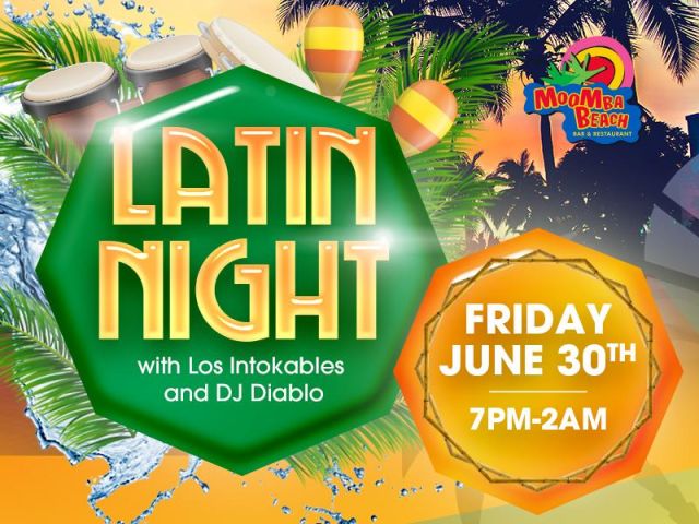 Experience the Ultimate Latin Night Beach Party at MooMba Beach with Los Intokables and DJ Diablo!