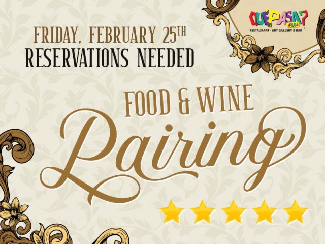 An fanxy food and wine pairing event at Que Pasa